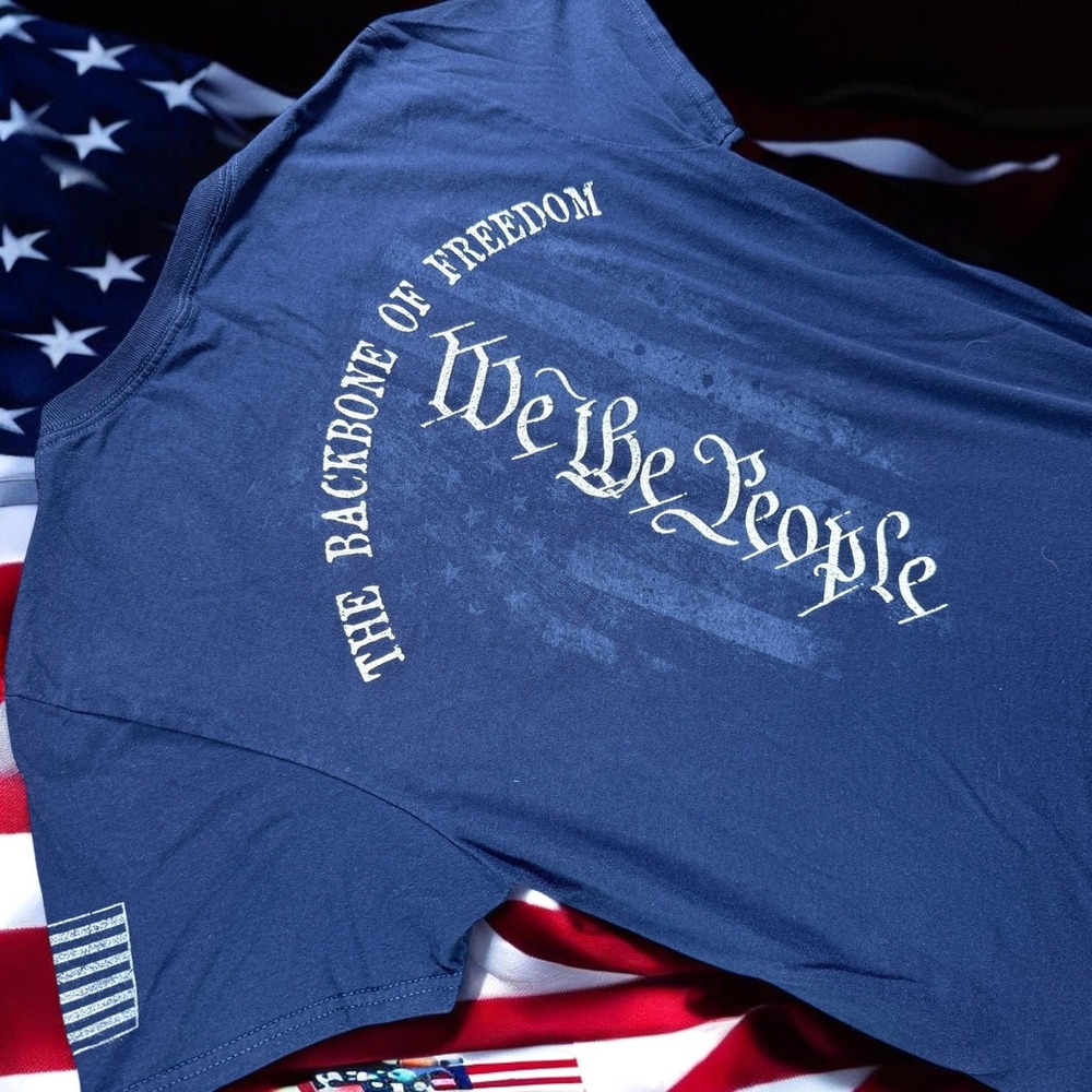 Buck Wear T-Shirt Mens MD Navy Blue‎ We The People Patriotic Hunting Graphic Tee